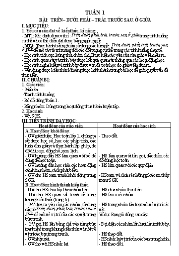Giáo án cả năm môn Toán Lớp 1 sách Cánh Diều