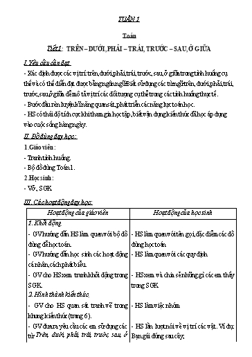 Giáo án dạy cả năm Toán Lớp 1 Cánh Diều