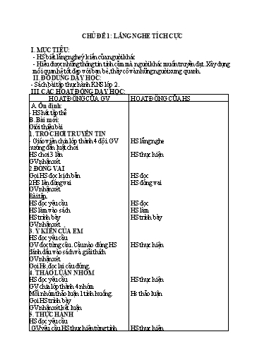 Giáo án dạy Thực hành kỹ năng sống Lớp 2 cả năm