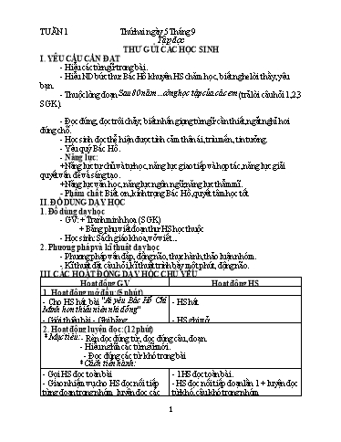 Giáo án Học kì 1 môn Tập đọc Lớp 5