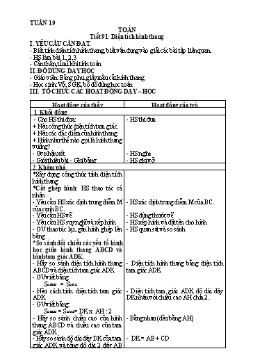Giáo án Kì 2 môn Toán Lớp 5