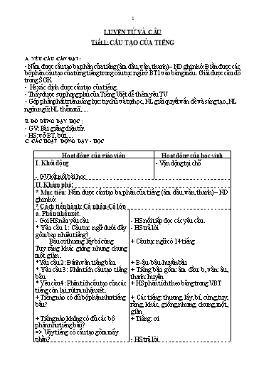 Giáo án Luyện từ và câu Lớp 4 cả năm