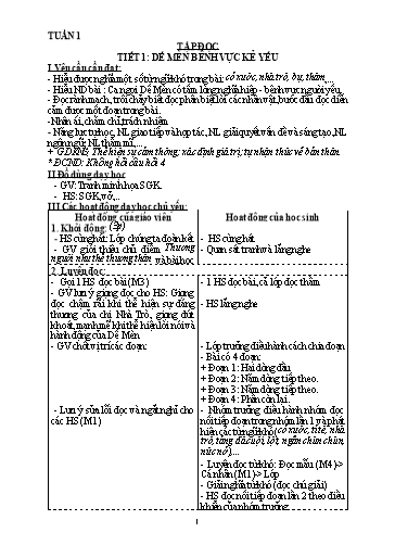 Giáo án Tập đọc Lớp 4 cả năm