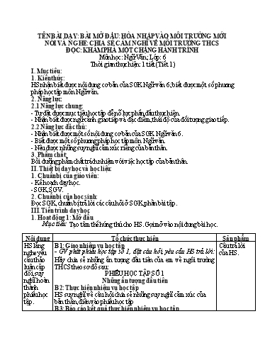 Kế hoạch bài dạy cả năm Ngữ văn 6 Chân Trời Sáng Tạo