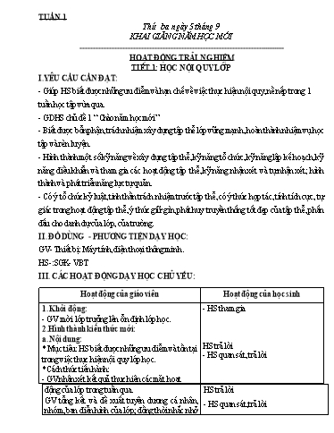 Kế hoạch bài dạy lớp 1 đầy đủ tất cả các môn