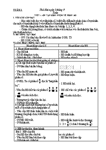 Kế hoạch bài dạy (Tiết 1 đến Tiết 140) môn Toán Lớp 5