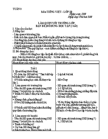 KHBD Tiếng Việt Lớp 1 sách Kết Nối Tri Thức cả năm