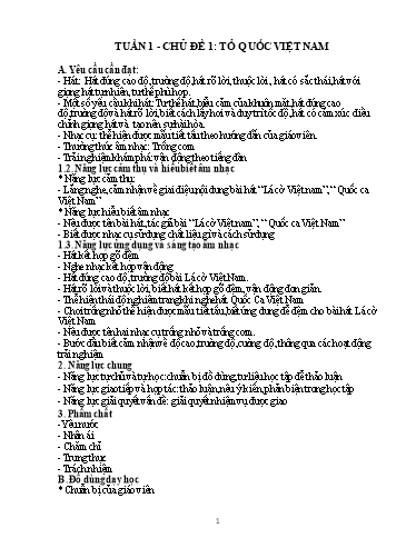 Giáo án cả năm Âm nhạc Lớp 1 Cánh Diều