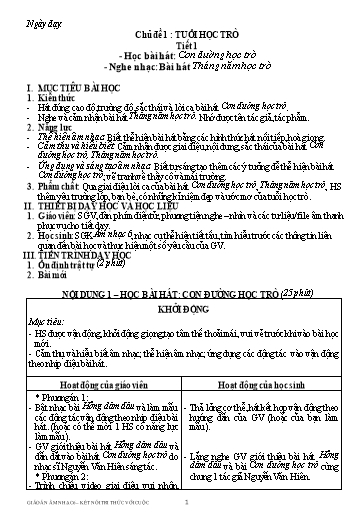 Giáo án cả năm Âm nhạc Lớp 6 Kết Nối Tri Thức