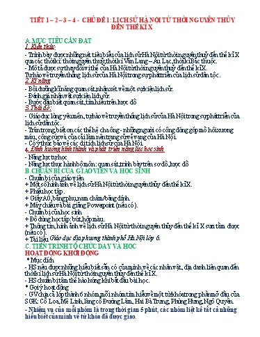 Giáo án cả năm Giáo dục địa phương (Hà Nội) Lớp 6