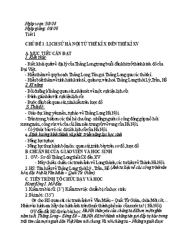 Giáo án cả năm Giáo dục địa phương (Hà Nội) Lớp 7