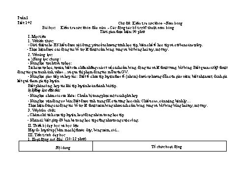 Giáo án cả năm Giáo dục thể chất 6 Kết Nối Tri Thức