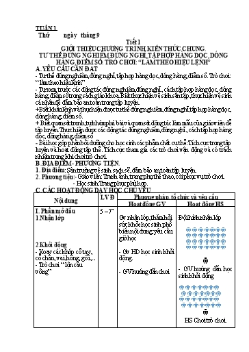 Giáo án cả năm Giáo dục thể chất Lớp 1 Cánh Diều