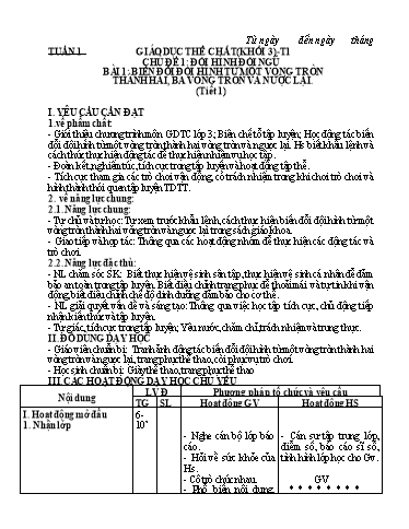 Giáo án cả năm Giáo dục thể chất Lớp 3 Cánh Diều