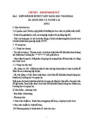 Giáo án cả năm Giáo dục thể chất Lớp 3 Chân Trời Sáng Tạo