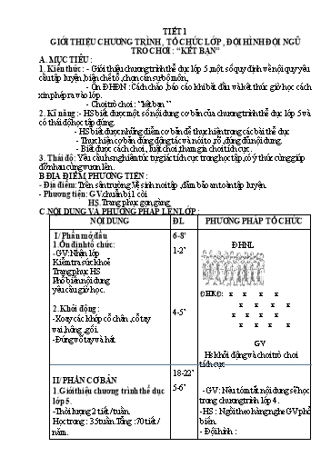 Giáo án cả năm Giáo dục thể chất Lớp 5