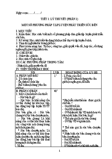 Giáo án cả năm Giáo dục thể chất Lớp 9