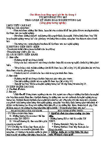 Giáo án cả năm Hoạt động ngoài giờ lên lớp Khối 11