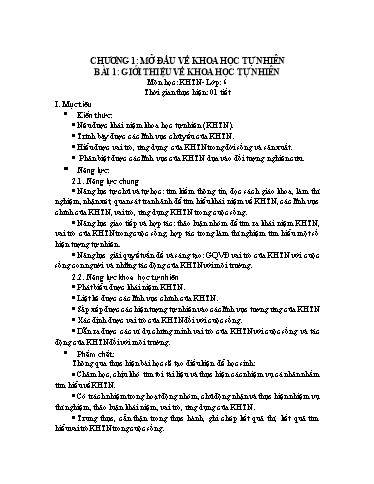 Giáo án cả năm Khoa học tự nhiên Lớp 6 Kết Nối Tri Thức