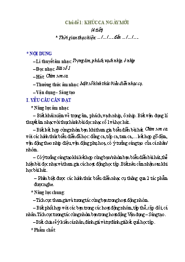 Giáo án cả năm môn Âm nhạc 5 Kết nối tri thức