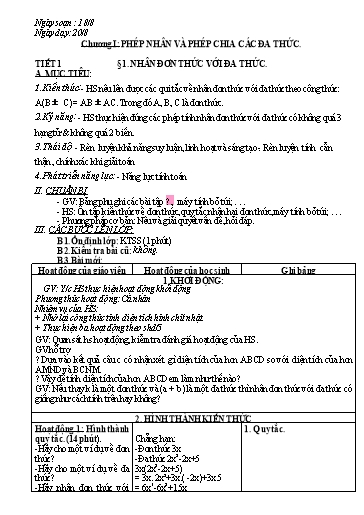 Giáo án cả năm môn Đại số Lớp 8