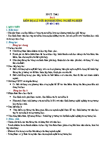 Giáo án cả năm môn Địa lí Lớp 10 Kết Nối Tri Thức