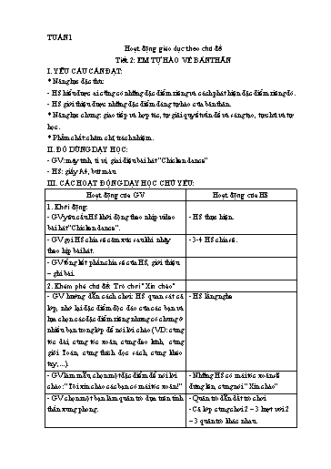 Giáo án cả năm môn HĐTN 4 Kết nối tri thức