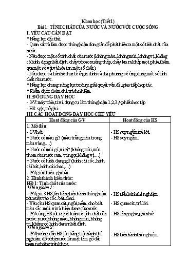 Giáo án cả năm môn Khoa học 4 KNTT
