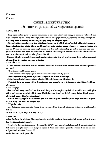 Giáo án cả năm môn Lịch sử Lớp 10 Kết Nối Tri Thức