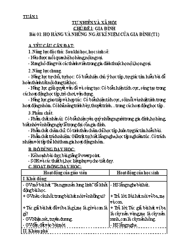Giáo án cả năm môn THXH Lớp 3 Kết nối tri thức
