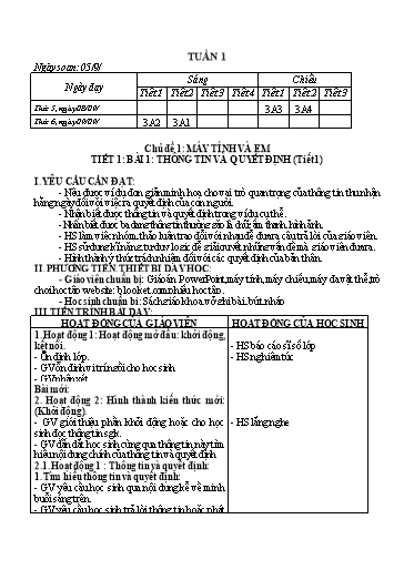 Giáo án cả năm môn Tin học Lớp 3 Kết nối tri thức