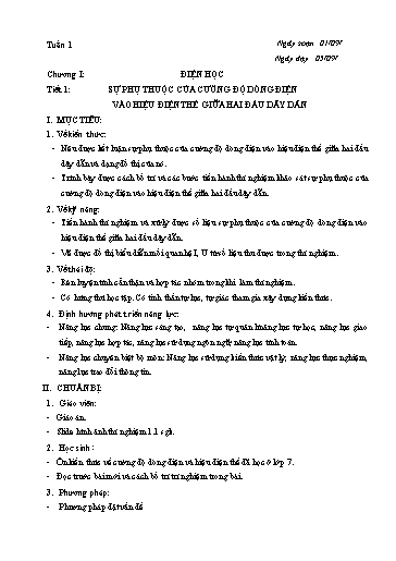 Giáo án cả năm môn Vật lí Lớp 9