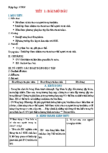 Giáo án cả năm Sinh học Lớp 8