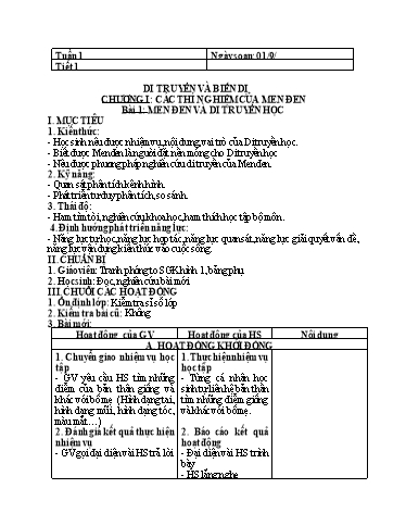 Giáo án cả năm Sinh học Lớp 9