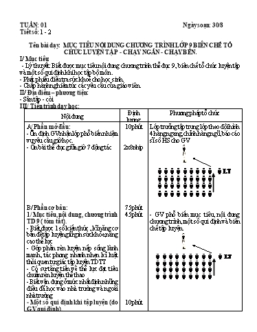 Giáo án cả năm Thể dục Lớp 9