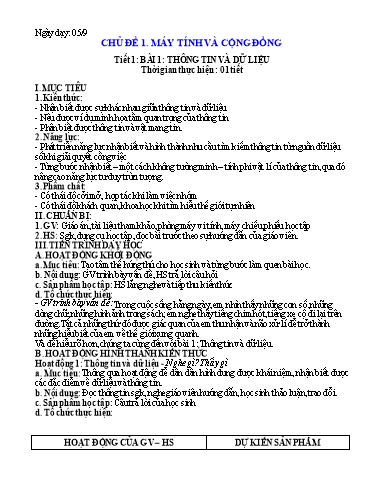 Giáo án cả năm Tin học 6 Kết Nối Tri Thức