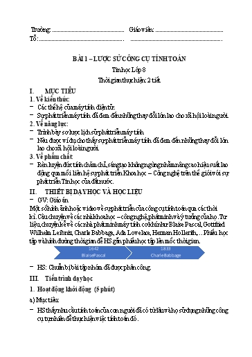 Giáo án cả năm Tin học 8 Kết Nối Tri Thức