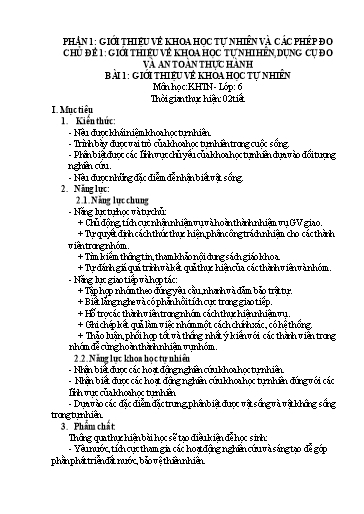Giáo án cả năm Vật lí Lớp 6 sách Cánh Diều