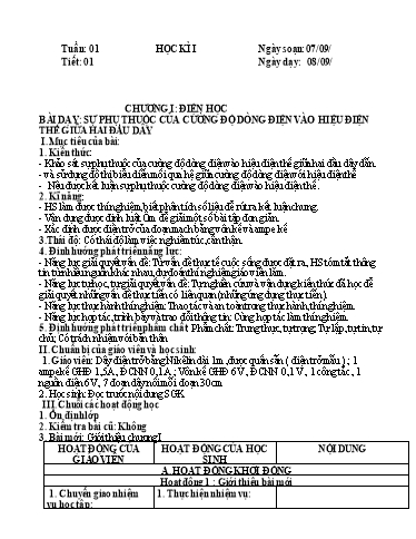 Giáo án cả năm Vật lí Lớp 9