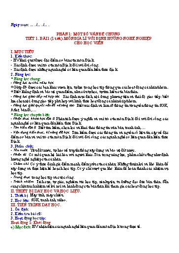 Giáo án dạy cả năm Địa lí 10 Cánh Diều