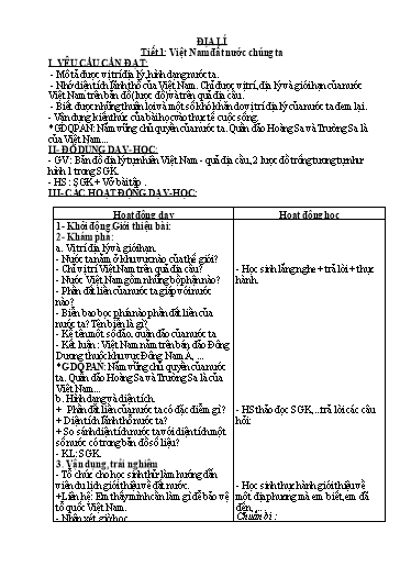 Giáo án học kì 1 môn Địa lí 5