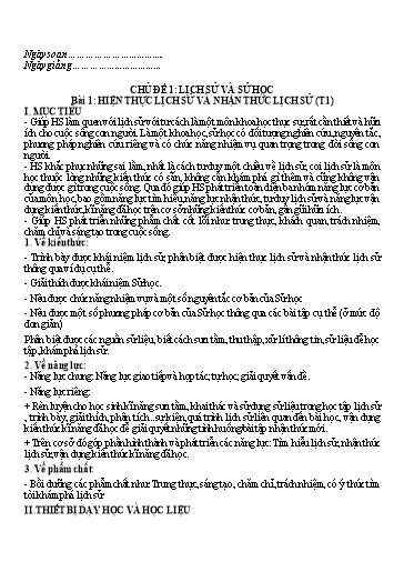 Giáo án học kì 1 môn Lịch sử Lớp 10 Cánh Diều