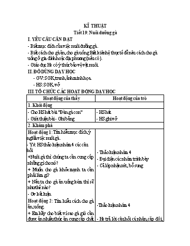 Giáo án học kì 2 môn Kĩ thuật 5