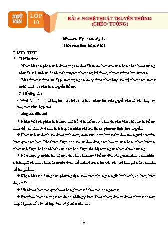 Giáo án học kì 2 Ngữ văn Lớp 10 Chân Trời Sáng Tạo