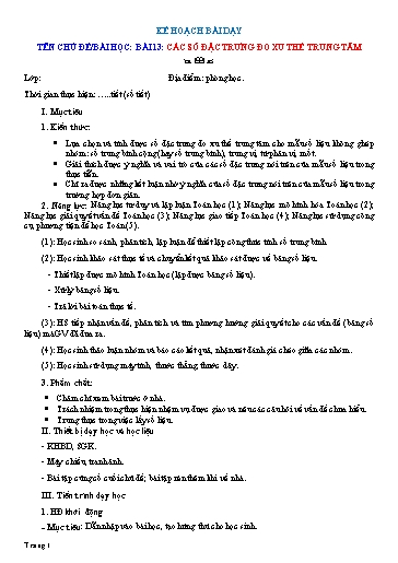 Giáo án kì 2 Toán Lớp 10 Kết Nối Tri Thức