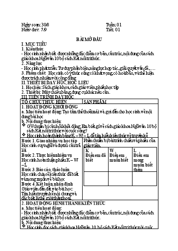 Giáo án Ngữ văn 10 Kết Nối Tri Thức học kì 1