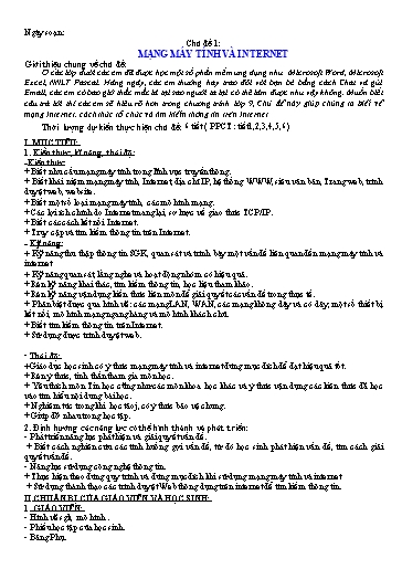 Giáo án phát triển năng lực học kì 1 Tin học 9