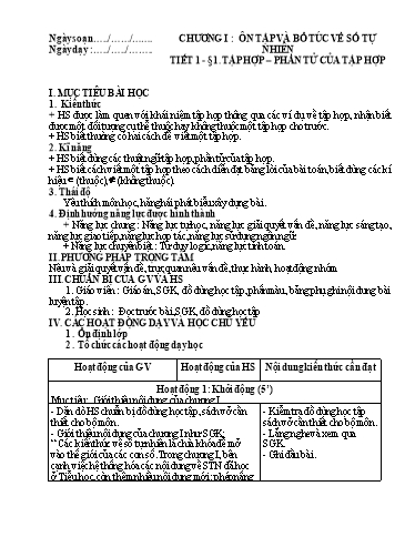 Giáo án theo công văn 3280 cả năm Số học Lớp 6