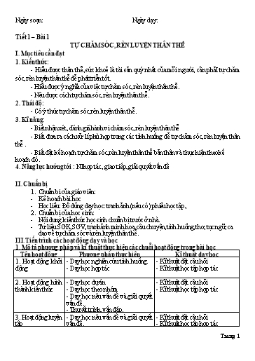 Giáo án theo công văn 3280 Giáo dục công dân Lớp 6 cả năm