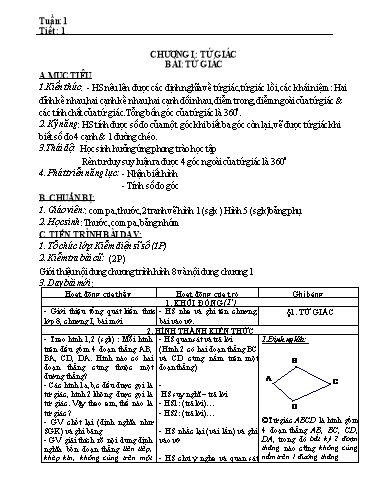Giáo án theo công văn 3280 Hình học Lớp 8 cả năm